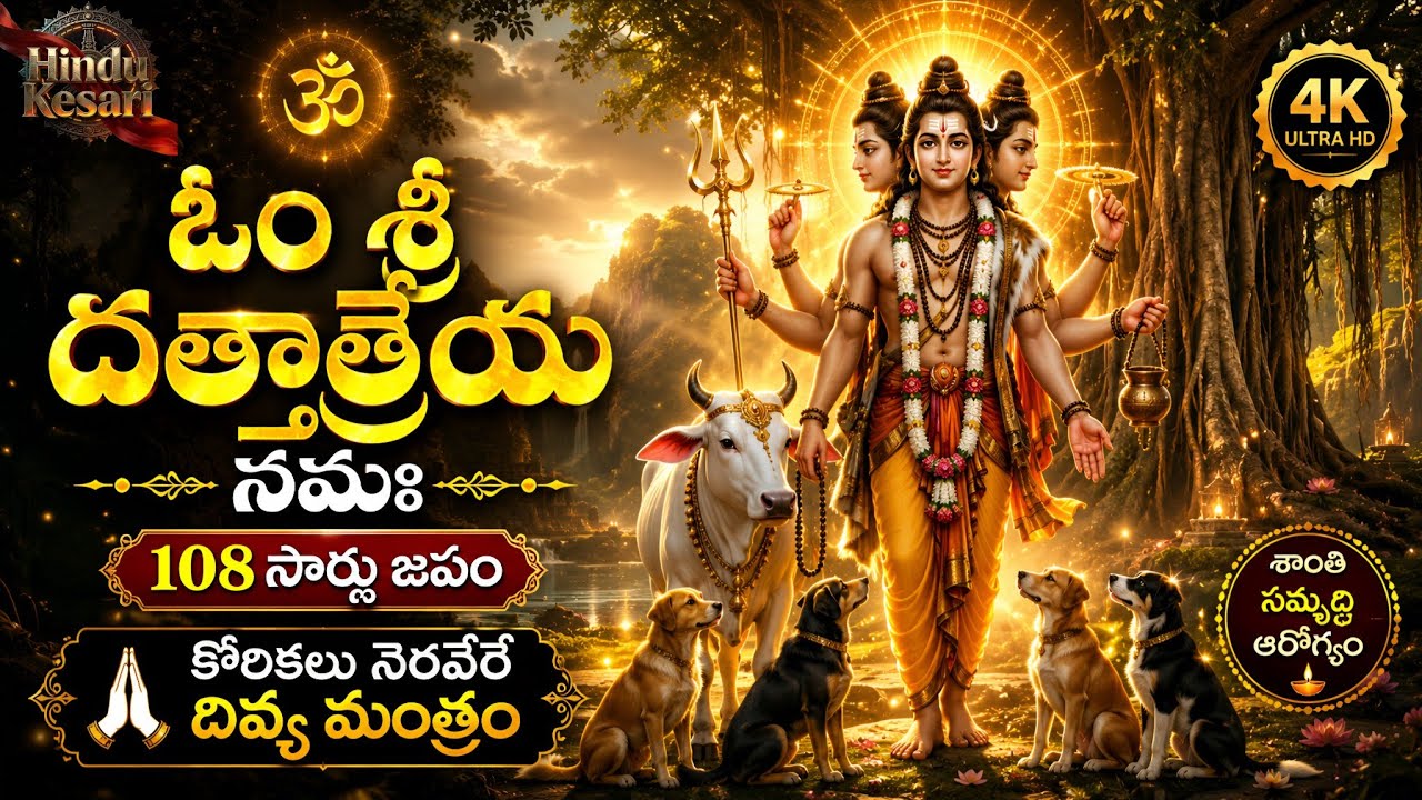 ఓం శ్రీ దత్తాత్రేయ నమః | 108 సార్లు జపం | Dattatreya Mantra Chanting for Peace, Prosperity & Divine